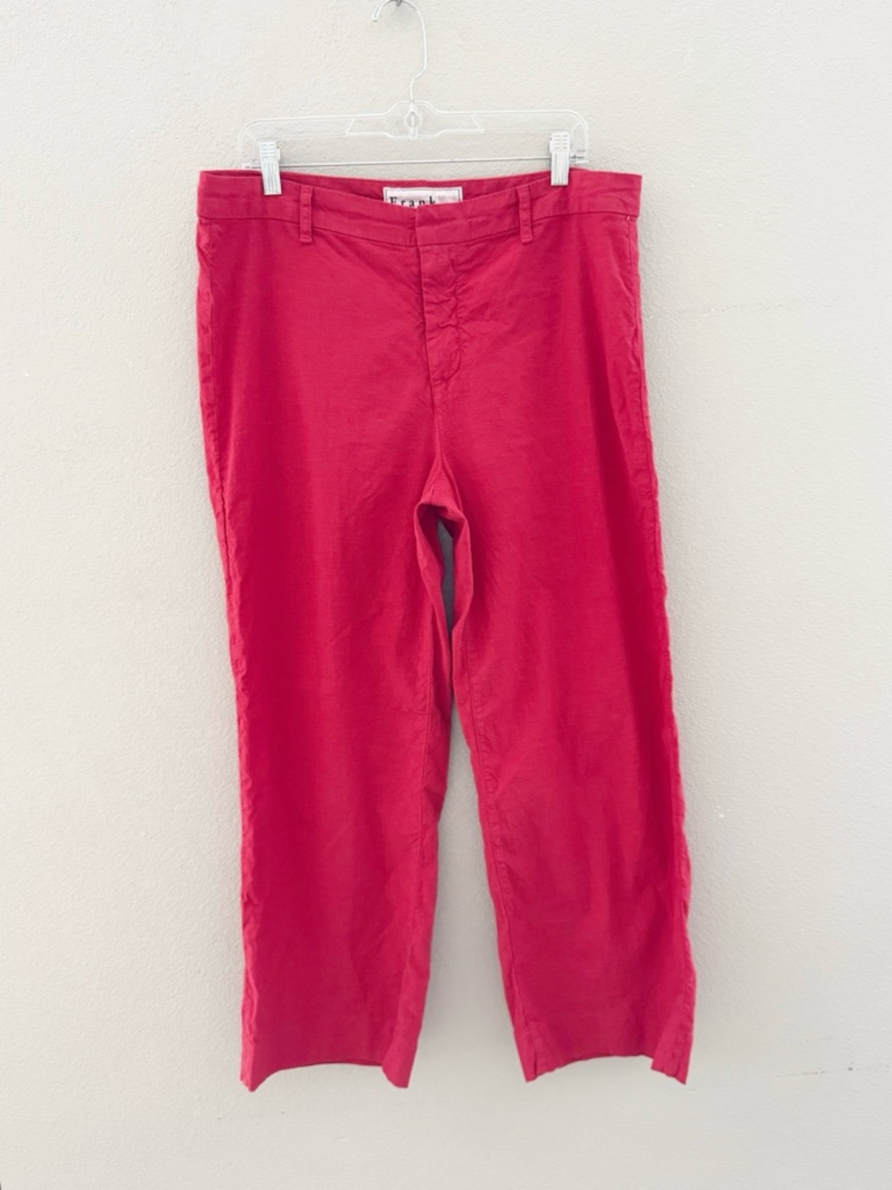 Frank & Eileen Wexford Wide Leg Linen Pant 12 Red Cotton Resort Coastal Chic - Picture 5 of 13
